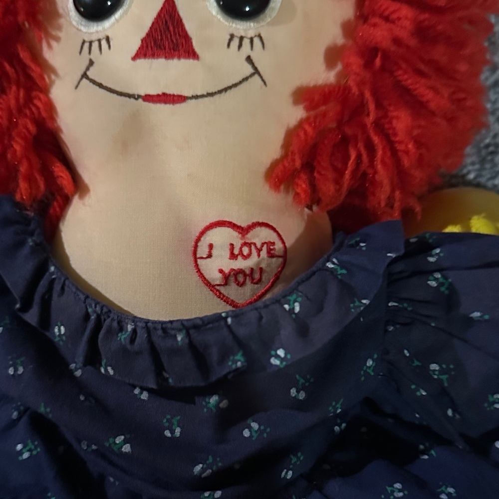 Vintage Applause I love You Raggedy Ann Soft Doll 18”  Embroidered Face - Picture 5 of 5